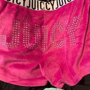 Juicy Couture Fuchsia Velour pj shorts with Rhinestones